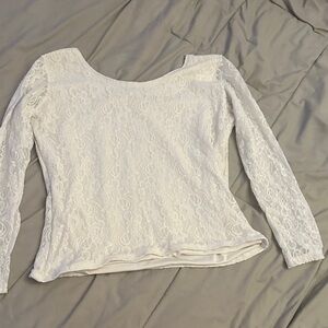 Elegant White Lace Women's Top